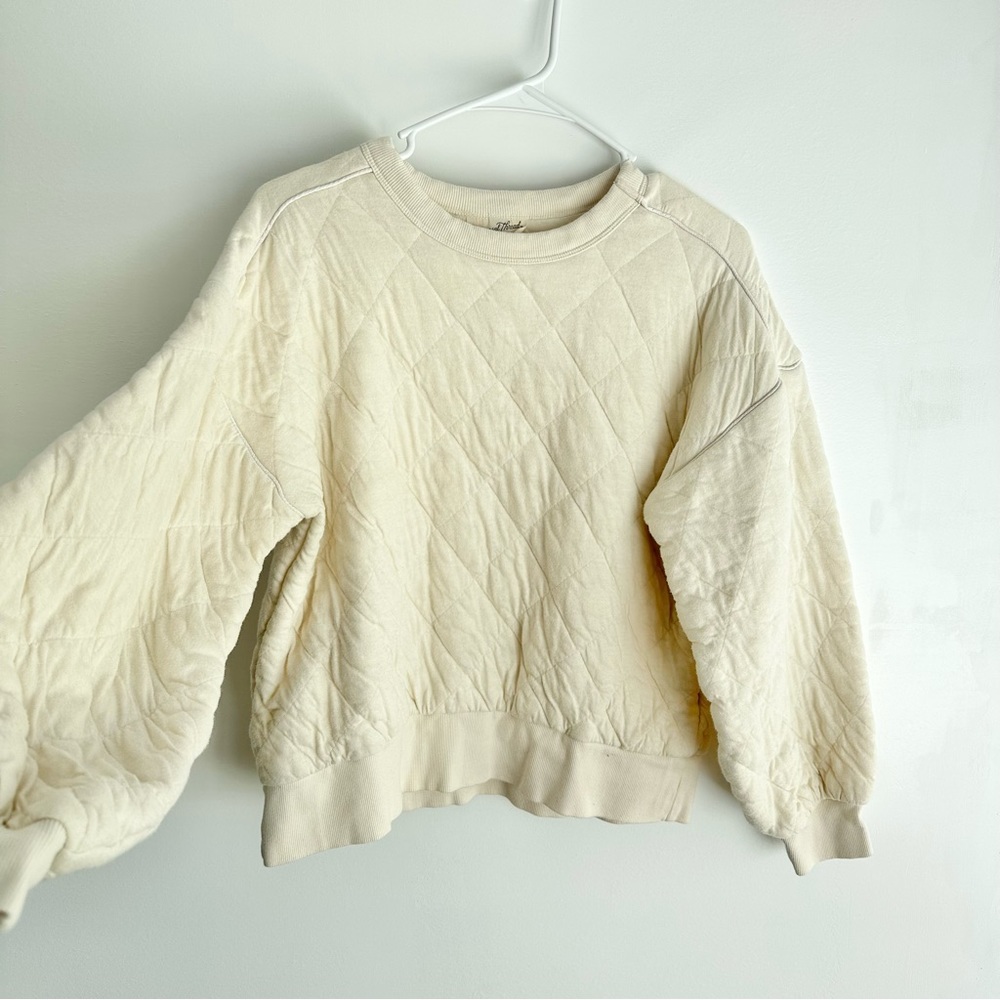 Cream Quilted Sweatshirt